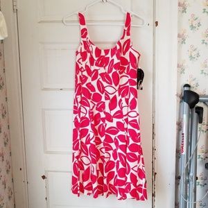 Pink and white dress